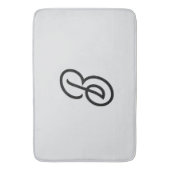 エレガントグレーのミニマモダンリストイニシャル バスマット (正面縦)