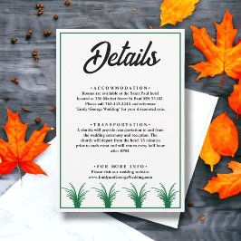 エレガントグ素朴リーグラス秋の結婚式詳細 エンクロージャーカード