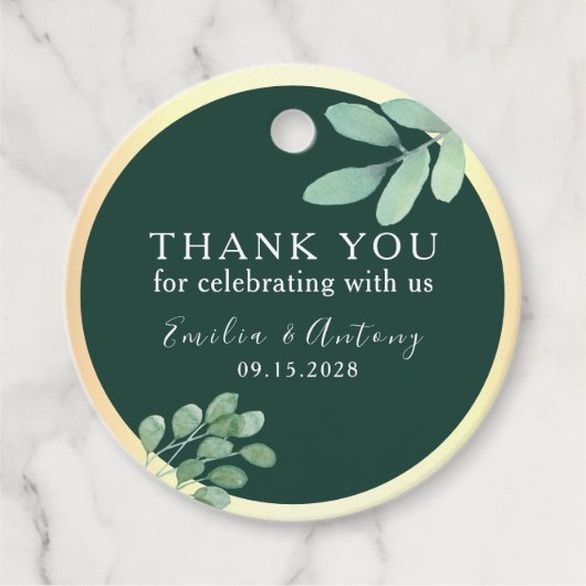 エレガントグ結婚リーメッセージカード フェイバータグ (正面)