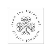 エレガントケルト結び目模様シャムロックカスタム図書館本 ラバースタンプ (インプリント)