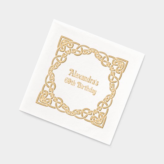 エレガントケルト結び目模様生誕祭パーティー 箔ナプキン (左)