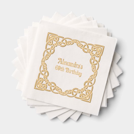 エレガントケルト結び目模様生誕祭パーティー 箔ナプキン (インサイチュ (積み重ね))