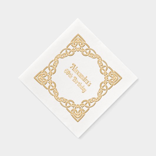 エレガントケルト結び目模様生誕祭パーティー 箔ナプキン (右)