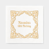 エレガントケルト結び目模様生誕祭パーティー 箔ナプキン (正面)