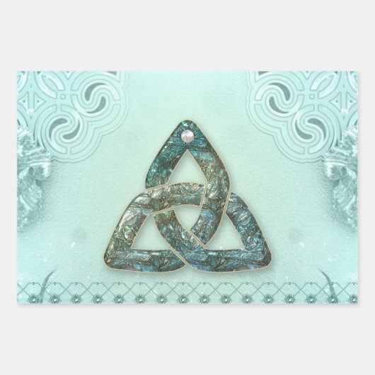 エレガントケルト結び目模様 ラッピングペーパーシート (正面)