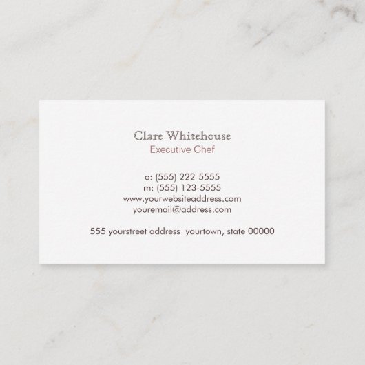 エレガントケータリングパーソナルシェフヴィンテージスプーン 名刺 (裏面)