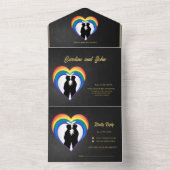 エレガントゲイシルエット。 オールインワン招待状 (内側)