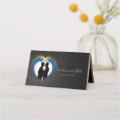 エレガントゲイシルエット。 プレイスカード (裏面)