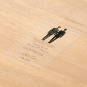 エレガントゲイ結婚のスーツを着た二室 アクリル招待状 (レイダウン)