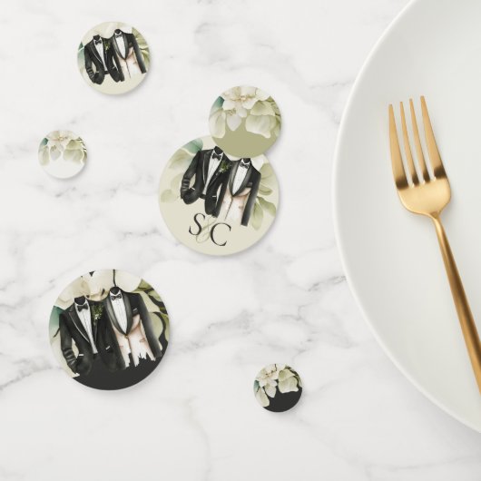 エレガントゲイ結婚のスーツを着た二室 コンフェッティ (グループ)