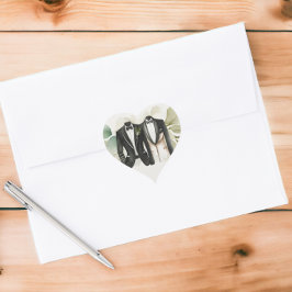 エレガントゲイ結婚のスーツを着た二室 ハートシール