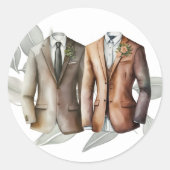 エレガントゲイ結婚のスーツを着た二室 ラウンドシール (正面)