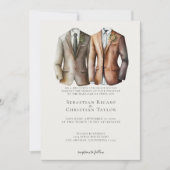 エレガントゲイ結婚のスーツを着た二室 招待状 (正面)
