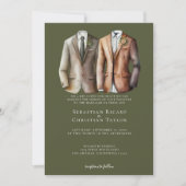 エレガントゲイ結婚のスーツを着た二室 招待状 (正面)
