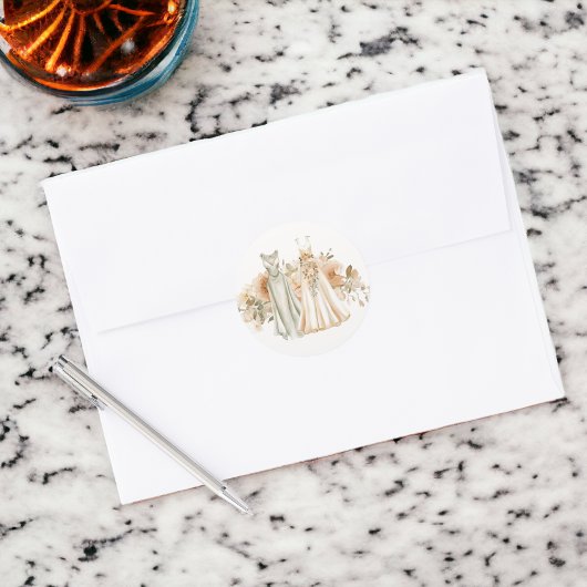 エレガントゲイ結婚のドレスの二つの花嫁 ラウンドシール