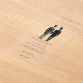 エレガントゲイ結婚のモーニングスーツの二室 アクリル招待状 (レイダウン)