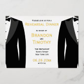 エレガントゲイ結婚のリハ実在ーシア金フォイルカード 箔招待状 (正面)