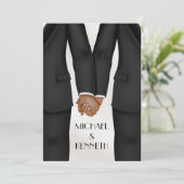 エレガントゲイ結婚の新郎の手のエスニック 招待状 (スタンド正面)