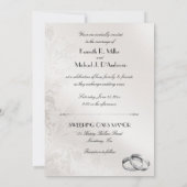 エレガントゲイ結婚の新郎の手のエスニック 招待状 (裏面)