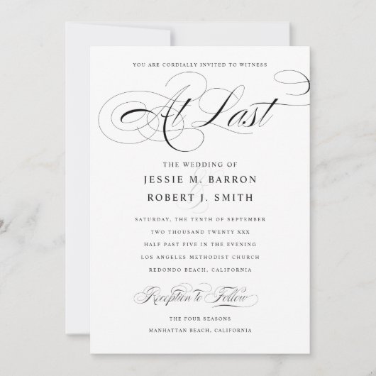 エレガントゲイ結婚式招待状最後の書道 招待状 (正面)