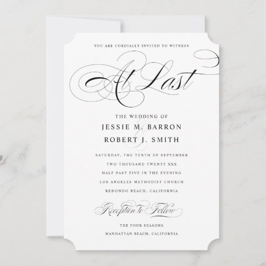 エレガントゲイ結婚式招待状最後の書道 招待状 (正面)