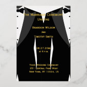 エレガントゲイ結婚式 プログラム実在ゴールドフォイル 箔招待状 (正面)