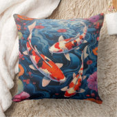 エレガントコイフィッシュブルー/オレンジ色のアクセント枕 クッション (ブランケット)