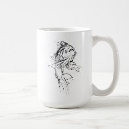 エレガントコイ魚抽象芸術スケッチ コーヒーマグカップ