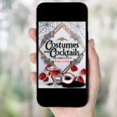 エレガントコスチュームとカクテルハローウィンパーティ 招待状