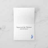 エレガントコバルトブルー熱帯離れハッピーバースデー カード (内部)