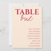 エレガントコンテンポラリーなウェディングテーブルの座席表 (正面)
