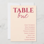 エレガントコンテンポラリーなウェディングテーブルの座席表 (裏面)