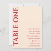 エレガントコンテンポラリーなウェディングテーブルの座席表 (正面)