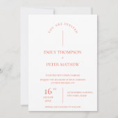 エレガントコンテンポラリーテラコッタミニマ結婚リスト 招待状 (正面)