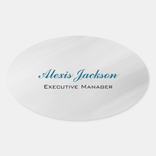 エレガントコンテンポラリーモダンスタイルグレー背景 楕円形シール (正面)