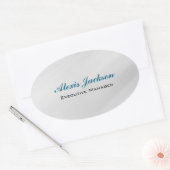 エレガントコンテンポラリーモダンスタイルグレー背景 楕円形シール (封筒)