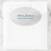 エレガントコンテンポラリーモダンスタイルグレー背景 楕円形シール (バッグ)