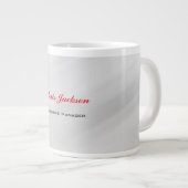 エレガントコンテンポラリーモダンスタイルグレー赤 ジャンボコーヒーマグカップ (正面右)