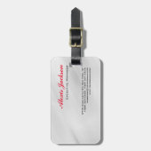 エレガントコンテンポラリーモダンスタイルグレー赤 ラゲッジタグ (正面縦)