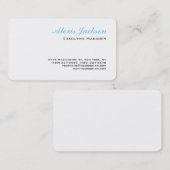 エレガントコンテンポラリーモダンスタイル白黒ブルー 名刺 (正面/裏面)