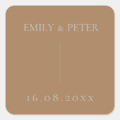 エレガントコンテンポラリーモダンミニマ結婚リスト スクエアシール (正面)