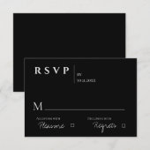 エレガントコンテンポラリーモダンミニマ結婚リスト 出欠カード (正面/裏面)