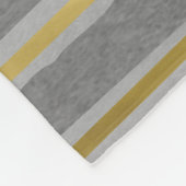 エレガントコンテンポラリー金ゴールドとグレーストライプトーン フリースブランケット (角)