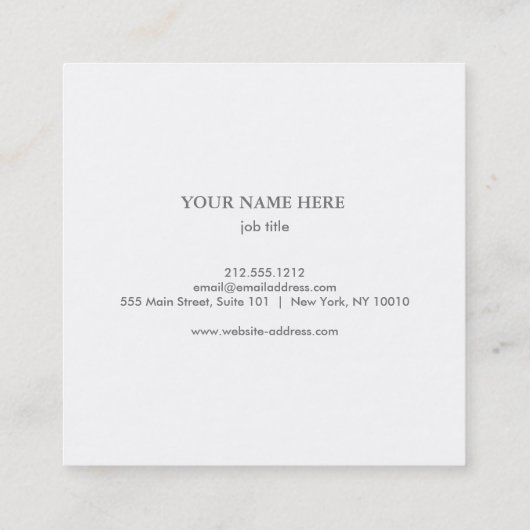 エレガントコンパス名刺 スクエア名刺 (裏面)