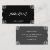 エレガントコーナファンシーーズブラックグレープロフェッショナル 名刺 (正面/裏面)
