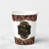 エレガントコーヒーショップカスタムのビジネス名 紙コップ (裏面)