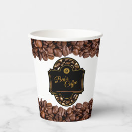エレガントコーヒーショップカスタムのビジネス名 紙コップ