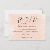 エレガントコーラルピンクのミニマリストのウォーター結婚カラー 出欠カード (正面)