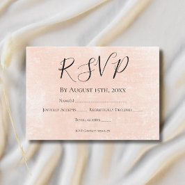 エレガントコーラルピンクのミニマリストのウォーター結婚カラー 出欠カード