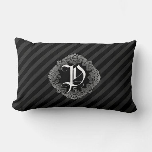 エレガントゴシックイニシャルP ランバークッション (正面)